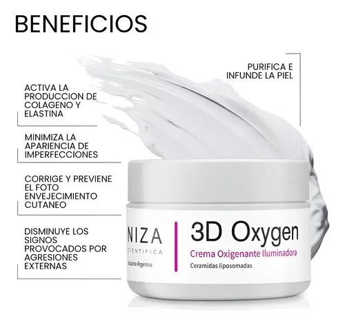 Crema Oxigenante Iluminadora Niza 3d Oxigen 60g Todo Tipo De Piel Día/noche