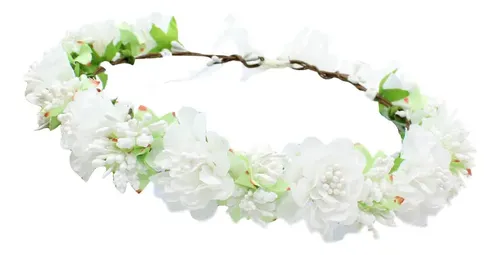 Vincha Floral Nupcial Para Playa Y Cosplay, Mujer