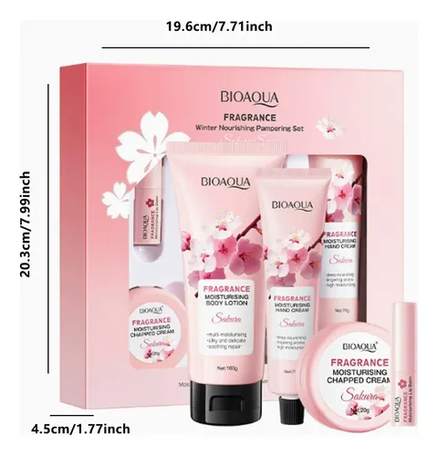 Set Cuidado Corporal Bioaqua Loción Crema Manos Labios