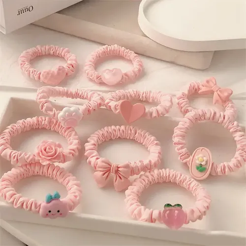 Diadema De Pelo Rosa Linda Para Niña Con Elástico