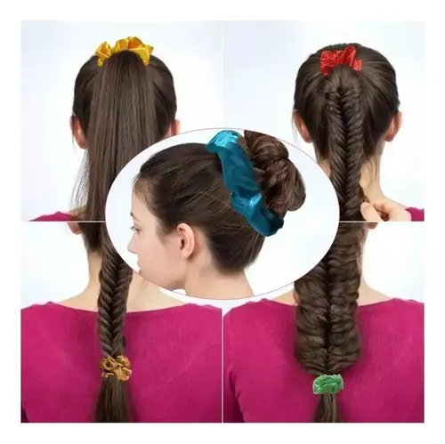 Cinta Elástica For El Pelo De Satén, 30 Colores ##