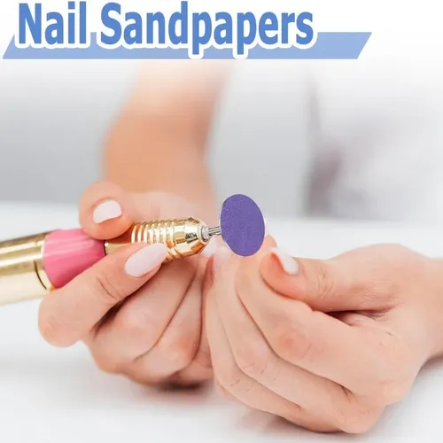 Discos De Lija 61 Piezas Con Fresa Para Uñas Y Pie Multicolor (purple, Pink, Beige/white)