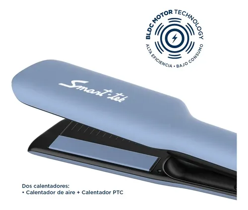 Secador y Plancha de pelo 2 en 1 Ceramica Iónica De Aire Alisadora Smart-tek Therapro Ion Celeste