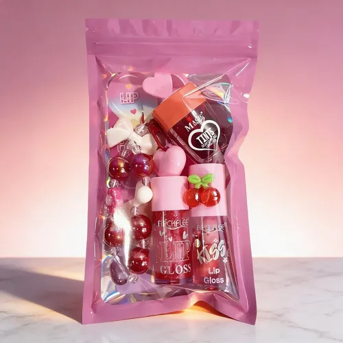 Kit De Maquillaje Y Accesorios Coquette Fibckflee Con Brillo