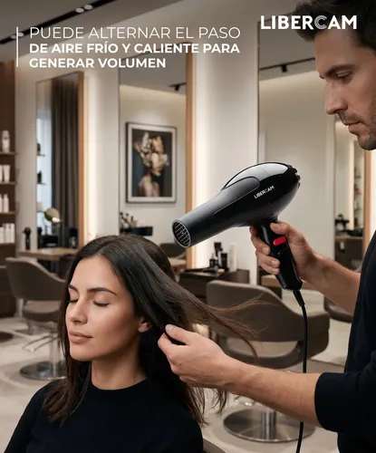 Secador De Pelo Cabello LIBERCAM RSEC-02 Frio Caliente 2 Velocidades 1800W Color Negro