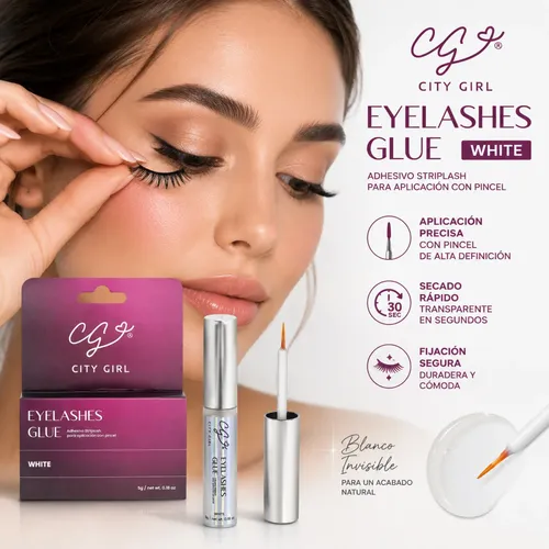 Pegamento Pestañas Postizas Gel Blanco Seca Transparente