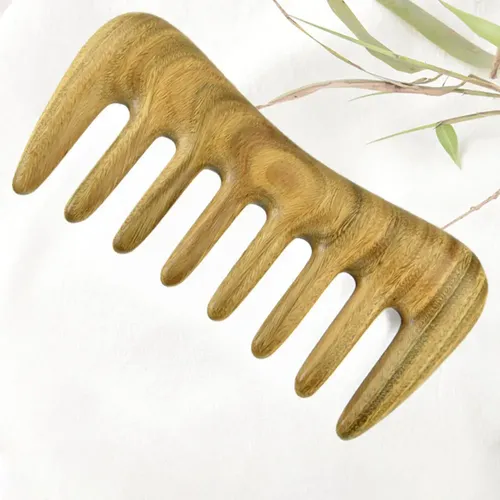 2 Peinetas De Dientes Anchos, Peine De Madera Natural Para C