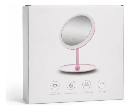 Espejo Maquillaje Led Recargable Blunadeco 3 Luces