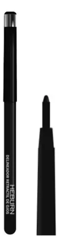 Lápiz Delineador Ojos Retráctil Heburn Color Negro Make Up