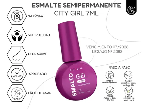 Kit 12 Esmaltes Semipermanentes City Girl 7ml Aprobado Anmat