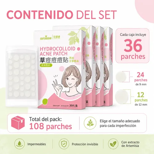 Parches Hidrocoloides Acne Artemisa 3 Cajas 108 Pzs