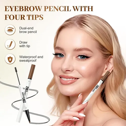 Lápiz De Cejas Microblading 2 En 1 Marrón Oscuro