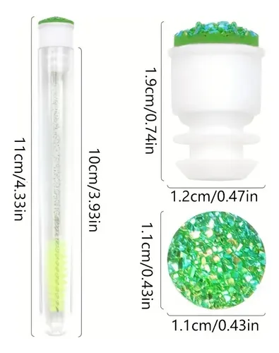 10 Gupillones Cepillos Pestañas Cejas Tube Diamond Glitter