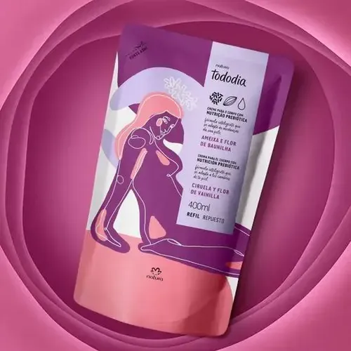 Recambio de crema corporal hidratante Tododia, 400 ml, fragancia de ciruela y flor de vainilla
