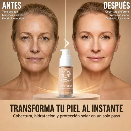 Base Adaptable 3 En 1 Maquillaje Protector Solar Hidratante