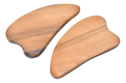 Masajeador Facial Gua Sha Stone De Madera Natural, Herramien
