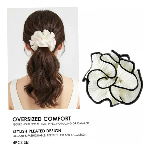 4pcs Oversized Double Layer Ruffled Scrunchies