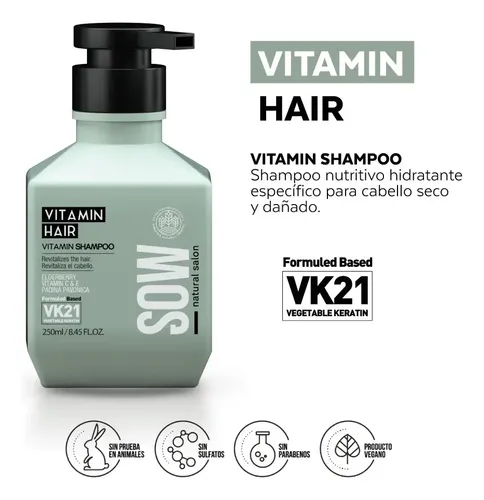 Sow Vitamin Hair Shampoo Y Acondicionador X 250ml