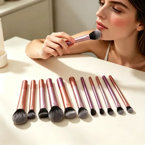 Set 12 Brochas De Maquillaje Para Rostro Y Ojos Mixed Color