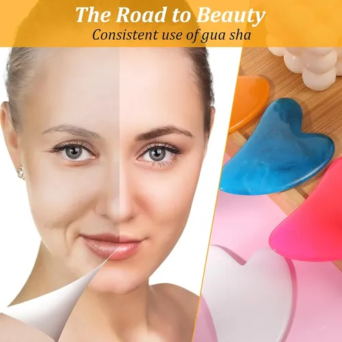 Set 30 Gua Sha Corazón Resina Facial Y Corporal Spa