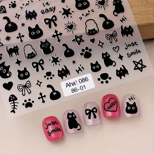 5 Pegatinas Para Uñas De Gato