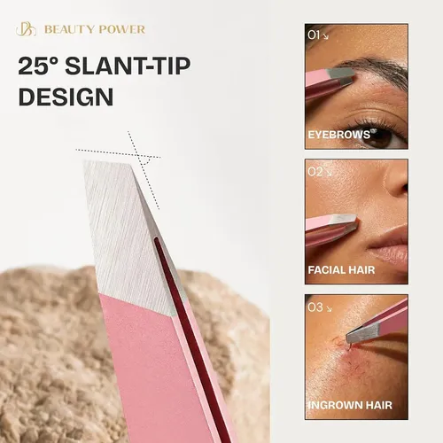Pinzas De Precisión Beauty Power Para Cejas Y Vello Facial