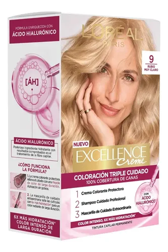 Kit Tintura Excellence Creme Tono 9 Rubio Muy Claro