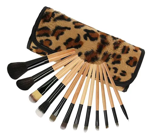 Pinceles De Maquillaje Portátiles De 12 Piezas En