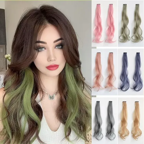 Set De 2 Extensiones Sintéticas De Pelo Rizado De Colores De