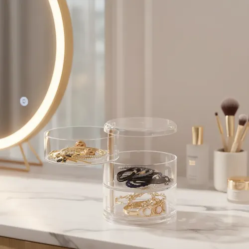 Organizador Maquillaje Acrílico Giratorio Cosméticos Make Up