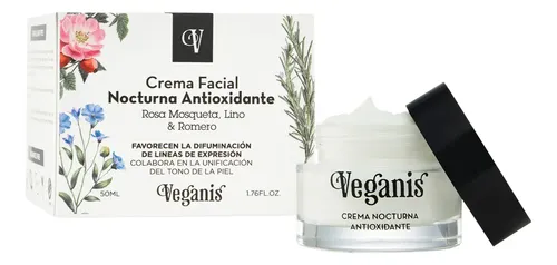 Veganis Crema Facial Nocturna Antioxidante Rosa Mosqueta 50g