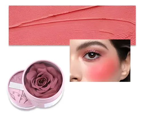 Flower Blush Rubor 3d Con Pétalos De Rosa Polvo Compacto 3.5 Tono Del Maquillaje 05