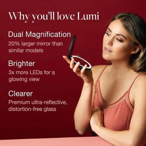 Espejo De Maquillaje Fancii Con Luz Led Para Viaje, Aumento