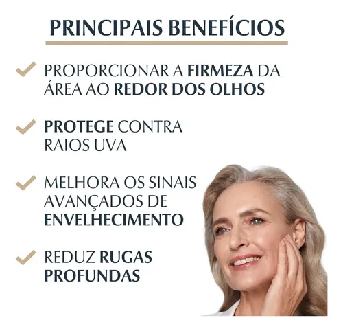 Crema reafirmante antienvejecimiento para ojos EUCERIN SPF 20, 15 ml, elasticidad, relleno de hialurón, ácido hialurónico, antiarrugas