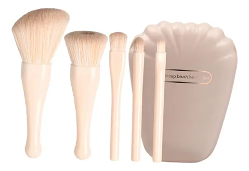 Juego De Herramientas De Pinceles De Maquillaje Con Beige