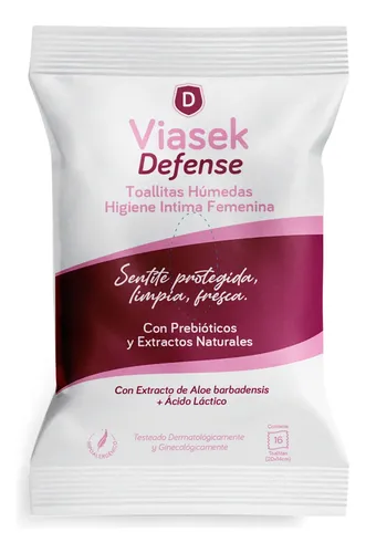 Viasek Defense Toallitas Higiene Intima Femenina Prebióticos