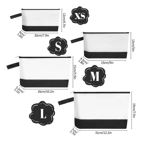 Bolsa De Maquillaje Sinzip De Lona De Algodón, 10 Piezas, Bl