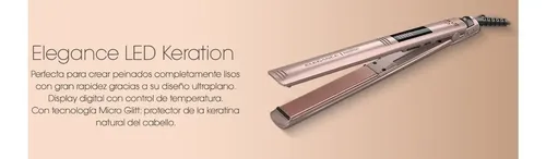 Planchita De Pelo Gama Elegance Keration Led Con Regulador