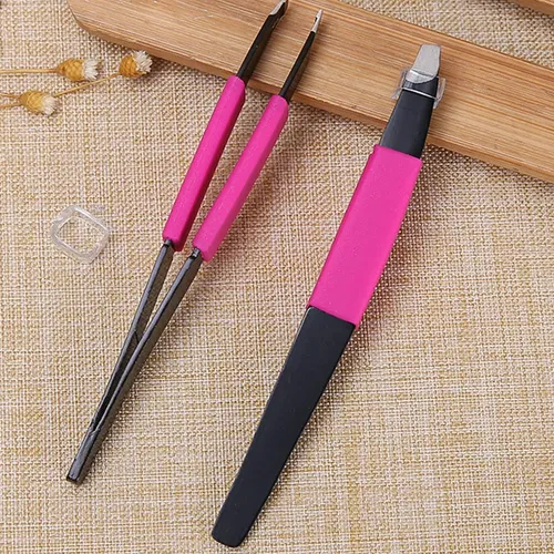 Pinzas Para Cejas De Acero Inoxidable, 2 Unidades Pink And Black