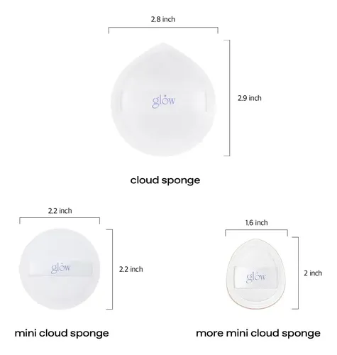 Esponja De Belleza Y Maquillaje Glow Cloud Sponge, 3 Unidade