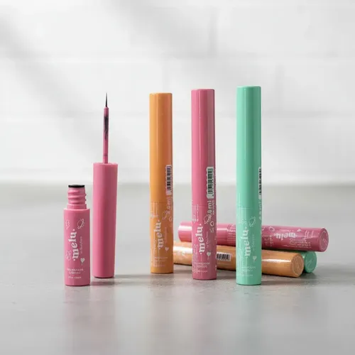 Delineador Liquido Ojos Colores Melu Ruby Rose Mate Green Tea