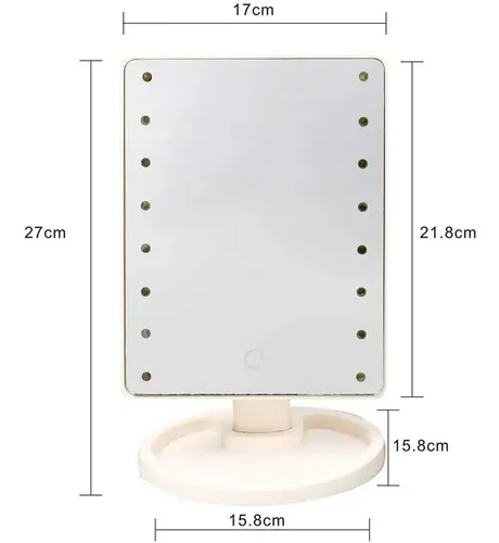 Espejo Para Maquillaje Luces Led Giratorio Touch Screen