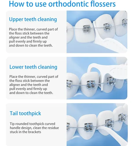 Hilo Dental Para Brackets Profesional X300 Unidades Naranja