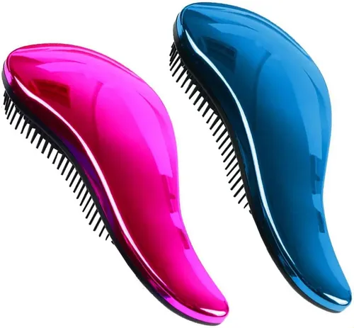 2 Piezas Cepillo De Pelo Desenredante Antiestático  Azul Oscuro
