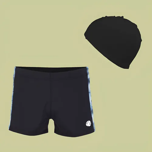 Malla Natación Short De Baño Folau Uv50 Hombre + Gorro Lycra