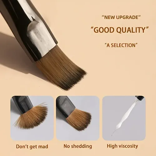 Juego De 9 Pinceles Para Uñas Carving Painting Liner Builder Brown-9pcs