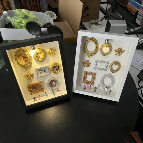 Romántica Caja De Sombras Con Forma De Mini Museo Con Led, R