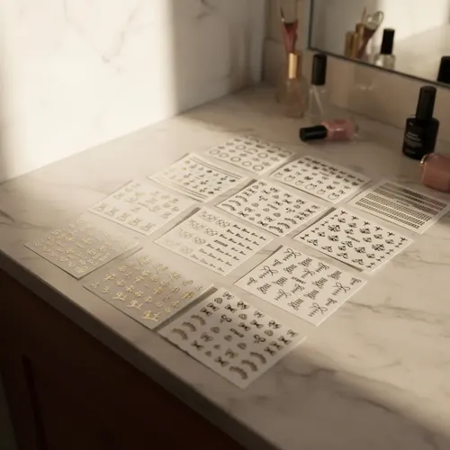90 Stickers Para Uñas Dorados Y Plateados