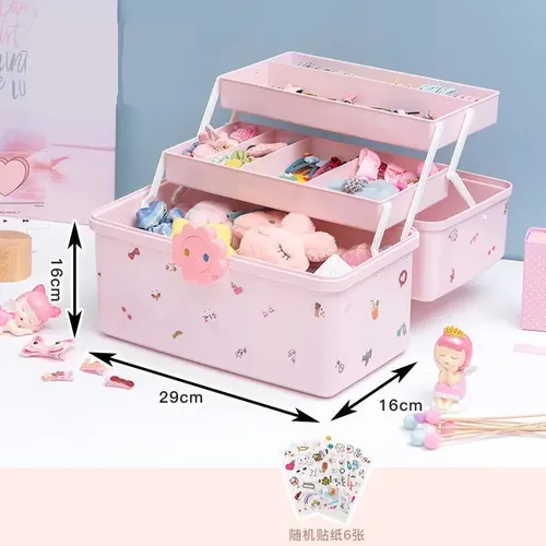 Organizador Cabello Niñas Caja Rosa 3 Capas A