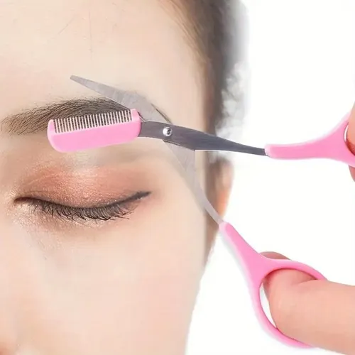 Tijeras Para Cejas De Acero Inoxidable Con Peine Portátil